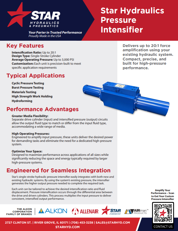 Star Hydraulics Pressure Intensifier  Cover Image